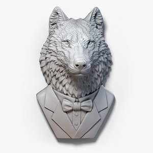 Wolf in a Suit Sculpture 3D Printable