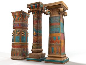 Ancient egyptian pillars pack model