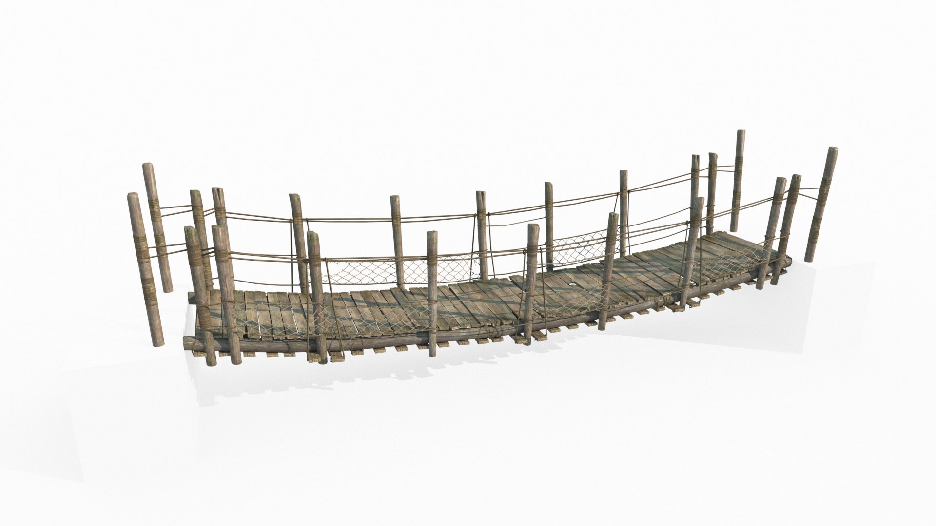 3D Ancient Suspension Bridge Model - TurboSquid 2128700