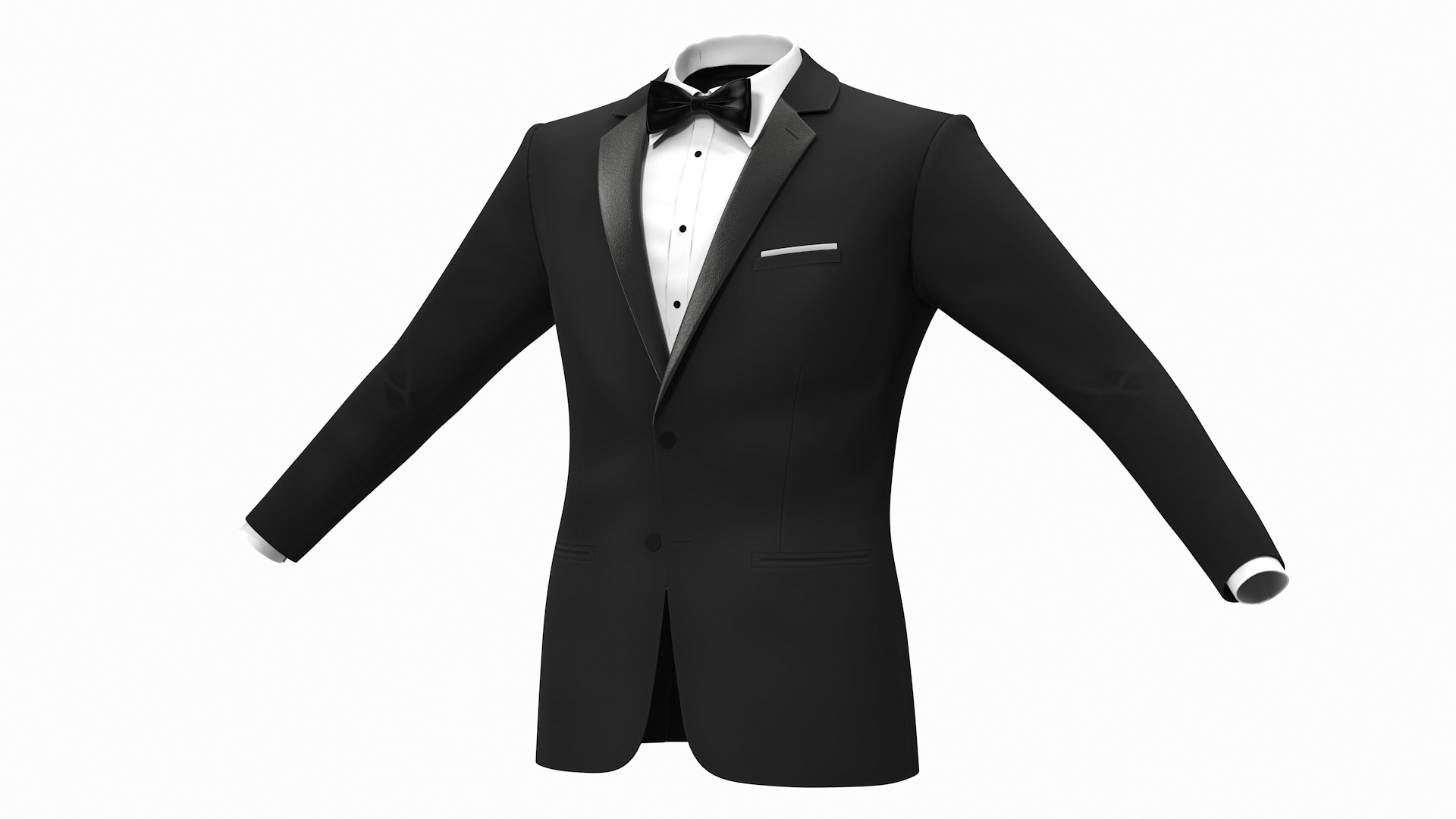 3D Tuxedo Black Jacket - TurboSquid 1500065