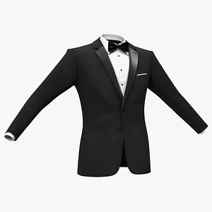 3D tuxedo black jacket