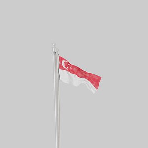 3D Animated Flag  l Easily Changeable Singapore