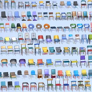 540 Chairs Pack 1 - Lowpoly Midpoly Furniture Collection for Games  Interiors