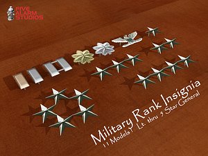 military rank insignia 3d max