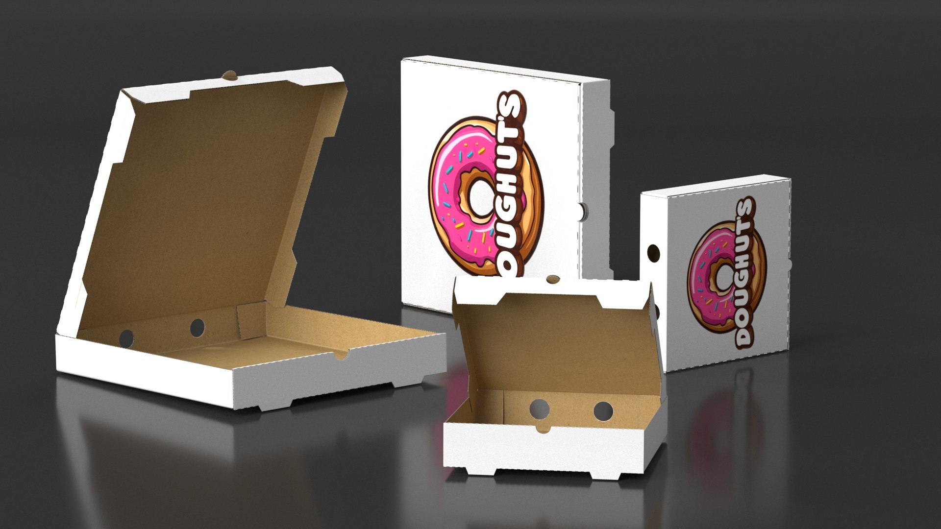 Donut Boxes Packaging Set 3D - TurboSquid 2295964