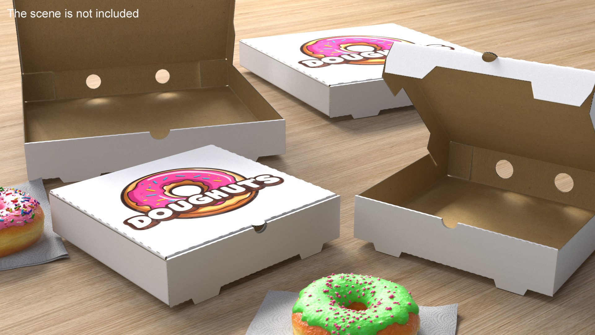 Donut Boxes Packaging Set 3D - TurboSquid 2295964