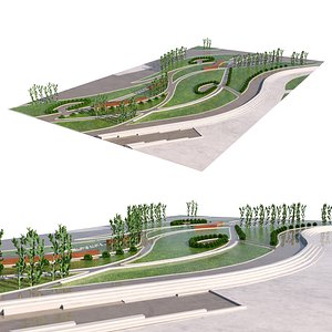 Minimalist Park Asset 3D model