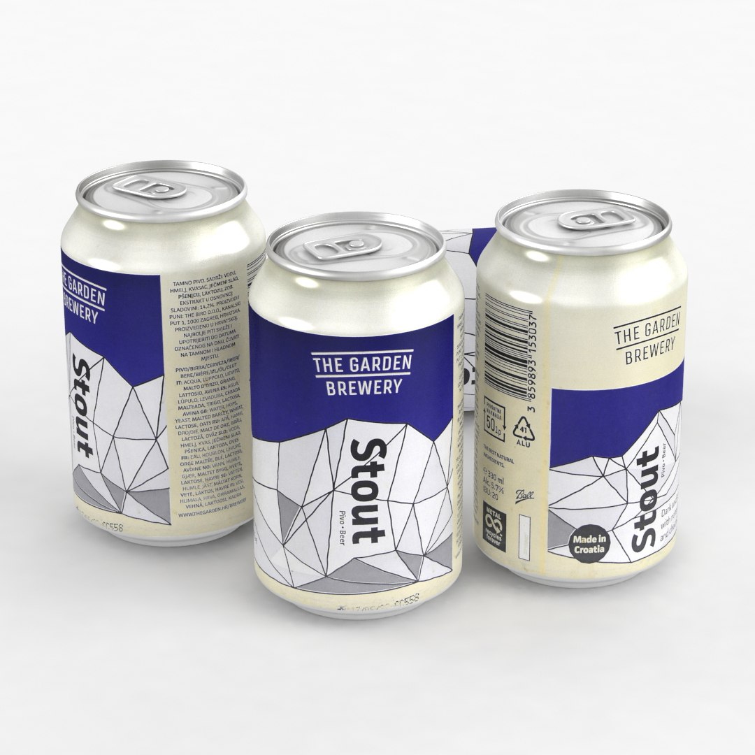 Beer Can Garden Brewery Stout 330ml 2021 3D model TurboSquid 1764370