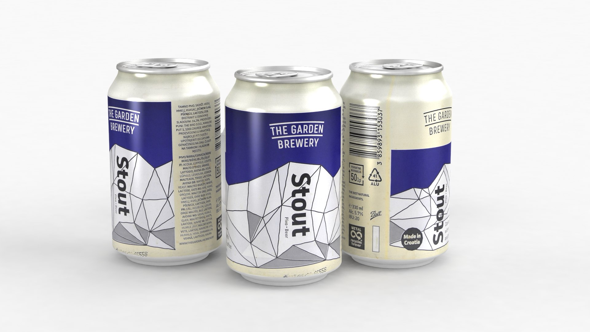 Beer Can Garden Brewery Stout 330ml 2021 3D Model TurboSquid 1764370