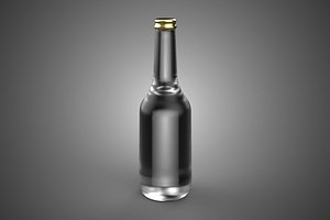 LUXURY CLEAR GLASS EMPTY BEVERAGE SOFT DRINK BOTTLE GOLD CAP TAL