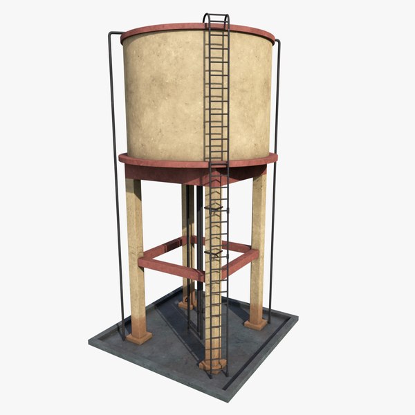 3D Water Storage Tank Tower - GameReady Asset