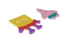 Spongebob and Patrick Pop It Fidget Toys Set 3D