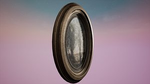 3D Oval Old Picture Frame - PBR Low-poly 3D model model