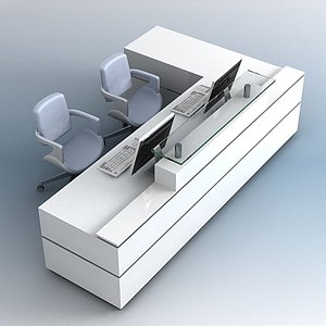 3d model reception desk
