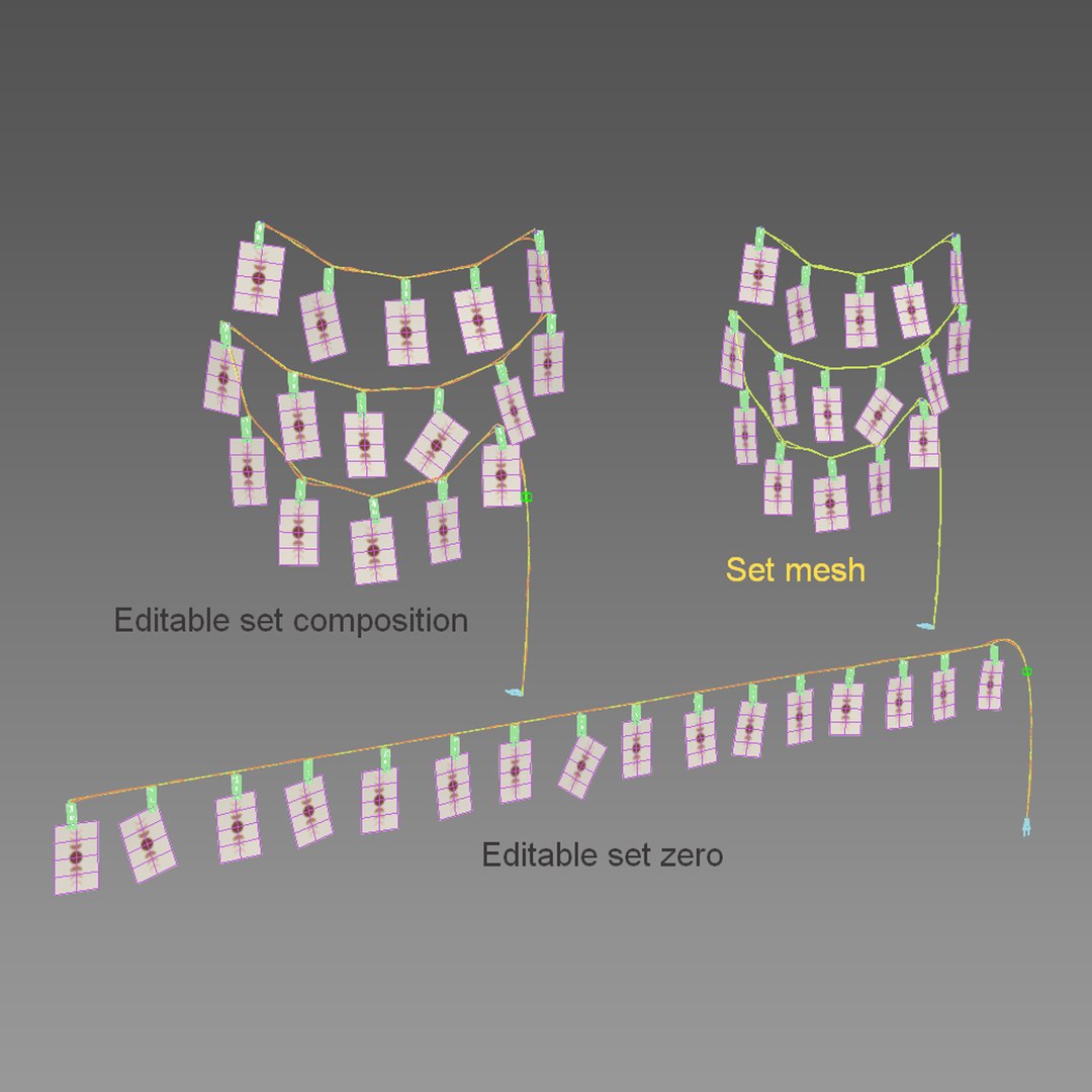 Editable Photo Garland Beige 3D Model - TurboSquid 2013876