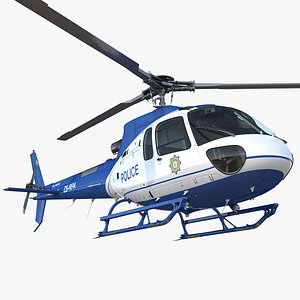 police helicopter eurocopter as-350 3D model