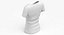 T Shirt Worn Female V Neck Pose 01 White Blank and Branded Heather model