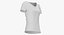 T Shirt Worn Female V Neck Pose 01 White Blank and Branded Heather model
