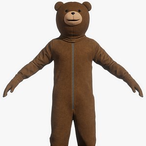 3D Bear Costume Man Rigged