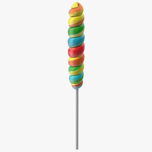 3D model Multi Colored Lollipop Twist Candy