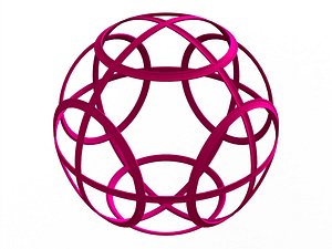 3D Wireframe Shape Geometric Petanque Ball model