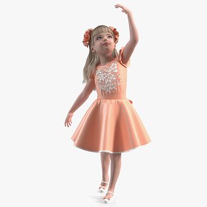 Child Girl Party Dress Rigged