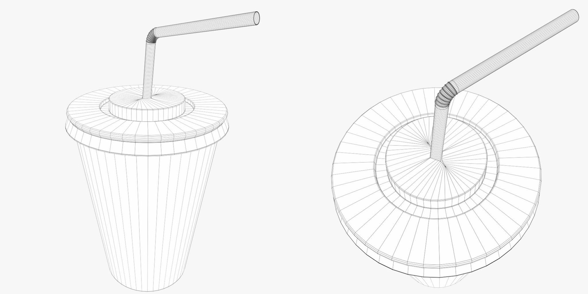 3D disposable paper cup straw - TurboSquid 1229076