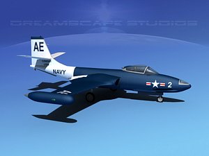 korean f2h banshee jet fighter 3d max