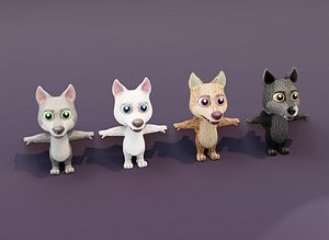 3D Cartoon Wolf Animated 3D Models model