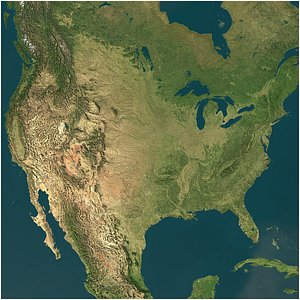 United States of America realistic political landscape PBR map