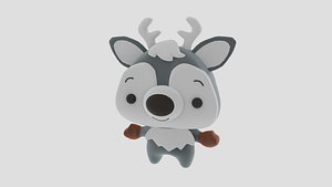 Plush Cartoon Moose 3D model