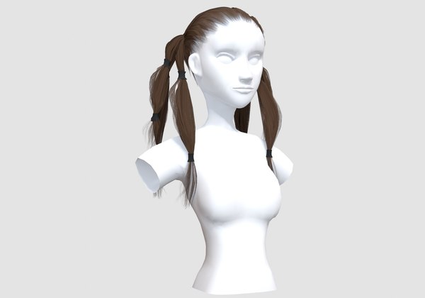 Cute Pigtails Hairstyle - 3D Model by nickianimations