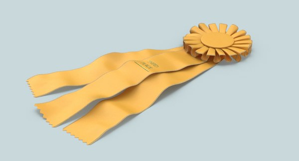 Prize-ribbon-01---yellow-flat model - TurboSquid 1218906