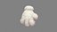 3D model cartoon white cat claw glove