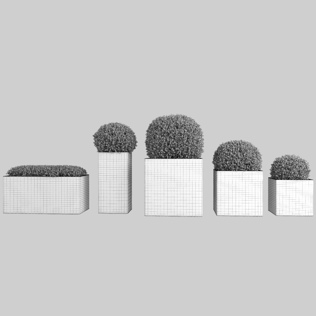 Realistic Planters Square 3d Max