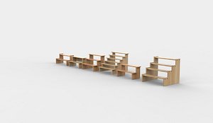 3D wooden display stand 3D model model