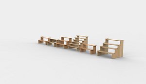 wooden display stand 3D model