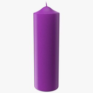 Dome Top Altar Pillar Candle Purple 3D model