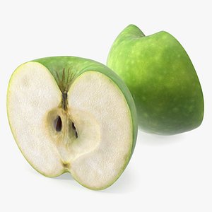 Realistic Sliced Green Apple