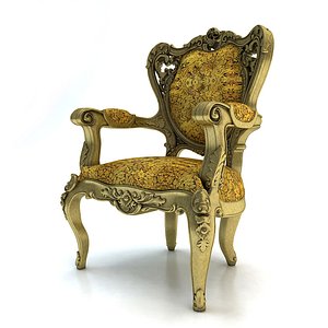 3D model classical carved chair