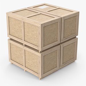 Stack Of Cargo Crates Boxes 3D model