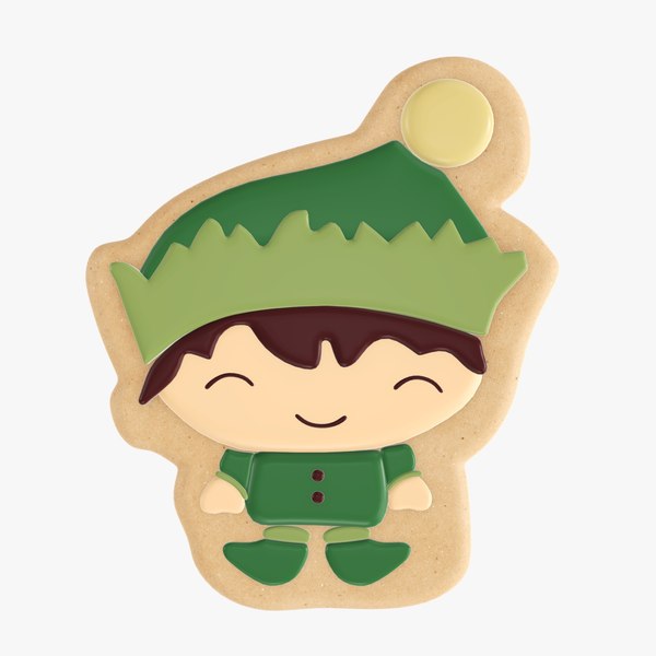 3D christmas cookie elf model