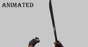 3D model machete fps weapon animation