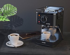 3D Modeling and rendering of coffee machine