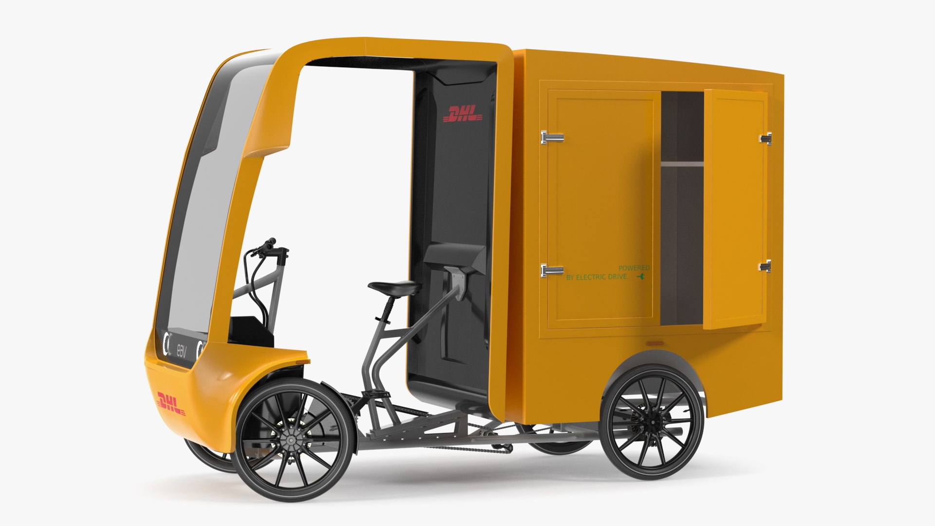 Electric Cargo Bike EAV DHL Rigged 3D model preview