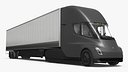 Tesla Semi Electric Road Truck with Trailer Connected
