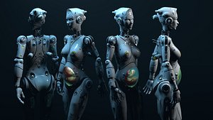 pregnant robot girl  3D