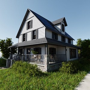 Modular Classic Style American House 15 3D