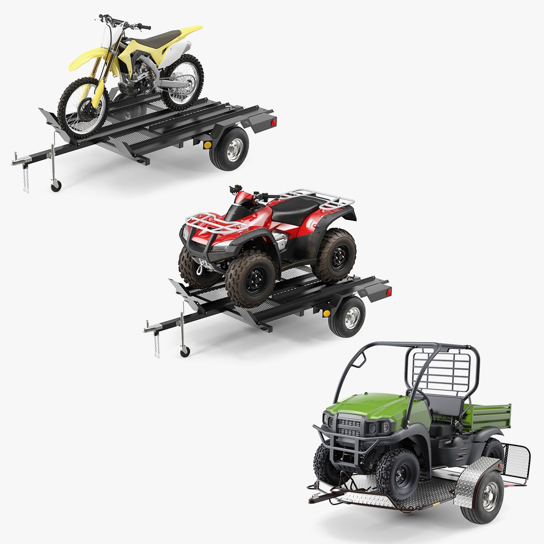 Trailers with Vehicle Collection 3D model preview