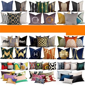50 decorative set pillow 3D model